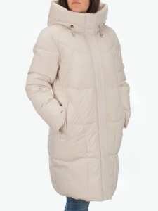 2301 LT. BEIGE Пальто зимнее женское Flance Rose (200 гр. холлофайбер)