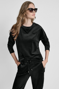 VELOUR HIGH LOW LOGO PULLOVER