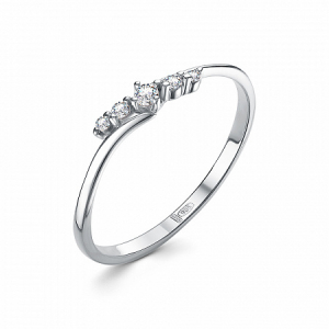 Кольцо с фианитом родированное серебро 925*