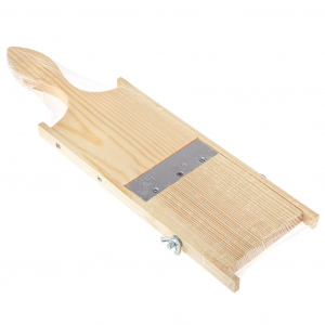 Терка-шинковка деревянная 43х13х1,5см, маленькая, универсальная, металлическое лезвие, с ручкой (Россия)