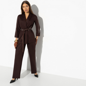 Брючный костюм, Нашла подход (2 в 1,chocolate, с поясом)