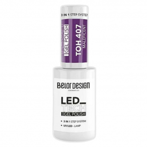 Гель для ногтей  Led Tech BelorDesign фиолетовый 407 Maleficent стойкость,цвет