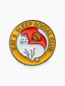 Значок «Котик» клуб интересов, цветной в сером металле