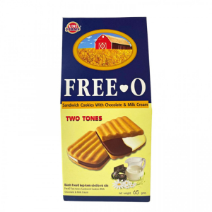 Печенье-сэндвич с шоколадным и молочным кремом Free-O, 50 г