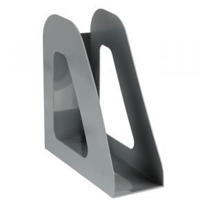 Лоток для бумаг вертикальный Стамм «Фаворит», пластиковый, ширина 90 мм, серый