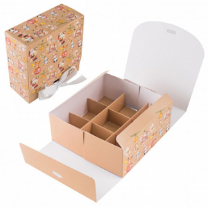 Коробка для 9 конфет с разделителями 