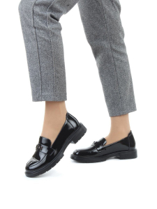 03-PDHL243-1 BLACK Лоферы женские (натуральная кожа)