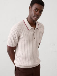 Wide-Ribbed Sweater Polo