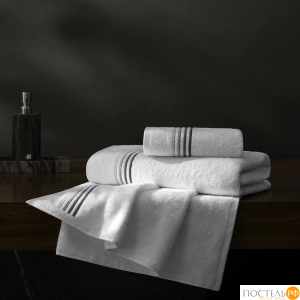 TOGAS ЛИНАРИ бел-сер Полотенце 40х60, 100% хлопок, 550 г/м2