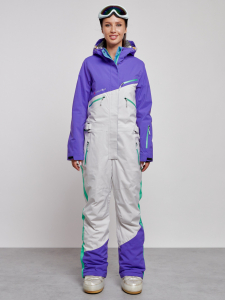 Горнолыжный комбинезон женский зимний темно-фиолетового цвета 2326TF