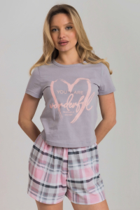 Пижама футболка и шорты М325292Пср