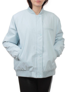 H24-608 LT. BLUE Куртка бомбер демисезонная женская (100 гр. синтепон)