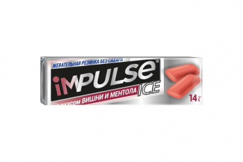 «Impulse ICE», жевательная резинка со вкусом вишни и ментола, 14 г (упаковка 30 шт)