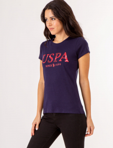 USPA STITCH APPLIQUE CREW NECK T-SHIRT