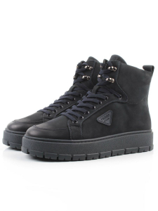 05-AW1002-6M DK. BLUE Ботинки зимние мужские (натуральная кожа, натуральный мех)