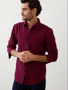 Slim-Fit Lightweight Flannel Shirt
