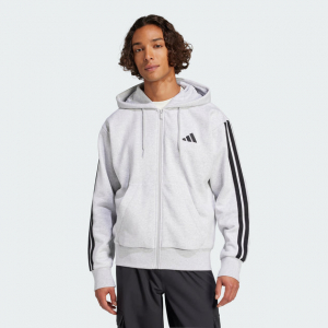 men's  essentials 3-stripes fleece hoodie