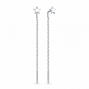 Серьги родированные серебро 925*