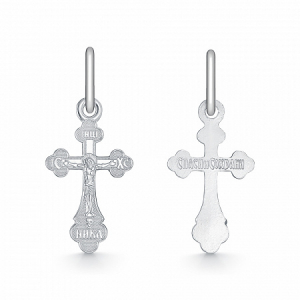 085.55 крест из серебра штампованный родированный