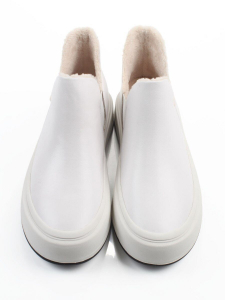 01-XKL24-067R WHITE Ботинки демисезонные женские (натуральная кожа, байка)