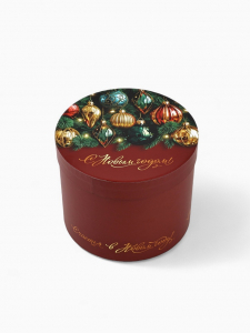 Коробка подарочная круглая «С Новым годом!», 15?18 см