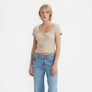 Short Sleeve Britt Snap Front Top