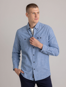 COTTON CANVAS LONG SLEEVE SHIRT