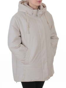 B-552 LT. BEIGE Куртка демисезонная женская (100 гр. холлофайбер)