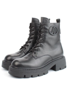 04-M3-1476 BLACK Ботинки зимние женские (натуральная кожа, натуральный мех)