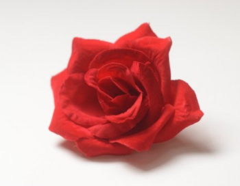 Искусственные цветы, Голова розы бархатная для ветки, венка красный