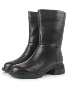 Z4209M BLACK Полусапоги зимние женские (натуральная кожа, натуральный мех)