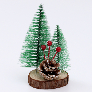 Декор «Две ёлки с шишкой», на подставке, 8.5?10?16 см