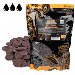 Шоколад горький без сахара 68%, Томер, 1 кг