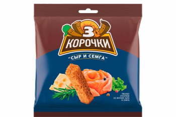 «3 Корочки», сухарики со вкусом сёмги с сыром, 100 г