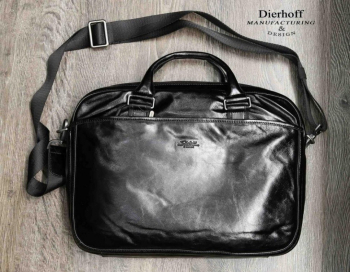 Мужская кожаная сумка-портфель Dierhoff ДМ 52512/4 Блек