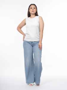 Базовый топ из вискозного трикотажа рибана