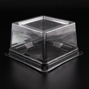 Контейнер для мини торта квадратный 14*14 см черное дно