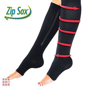 Гольфы компрессионные на молнии от варикоза ZIP SOX, ЧЕРНЫЕ