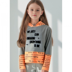 3101-022-1 Свитшот с капюшоном для девочек Cichlid