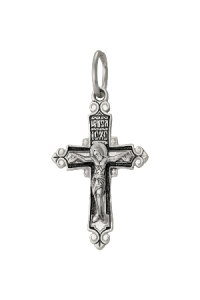 Крест из серебра литье частичное чернение