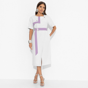 Платье с карманами, Я онлайн (white new, с поясом)