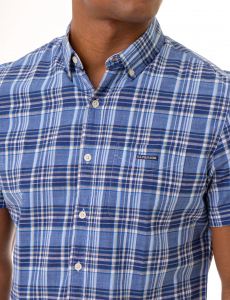 PLAID SLUB POPLIN SHORT SLEEVE SHIRT