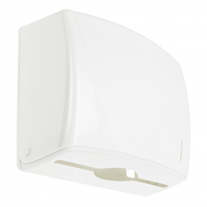 Диспенсер пластмассовый для полотенец Z-сложения 22,5х27,5х9,5см, вместимость 200 листов, белый (Россия)