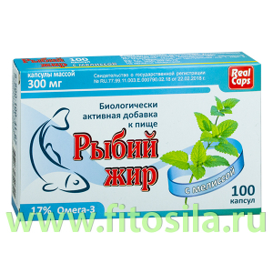 Рыбий жир с мелиссой - БАД, № 100 капс. х 0,3 г