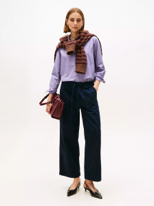 Herringbone Twill Wide-Leg Pant