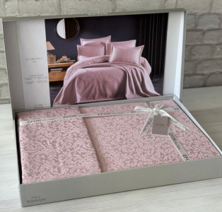 Покрывало EFOR (Gardines) с наволочками FLORANSA (240*260) пудровый PUDRA