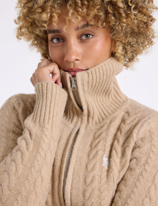 FULL ZIP NOVELTY CABLE CARDIGAN