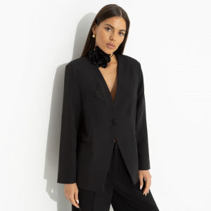 Жакет с подплечниками, Власть в деталях (черный)