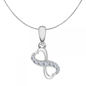 Подвеска с фианитом родированная серебро 925*