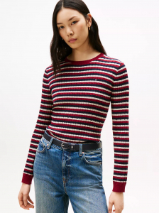 Stripe Cable Knit Sweater